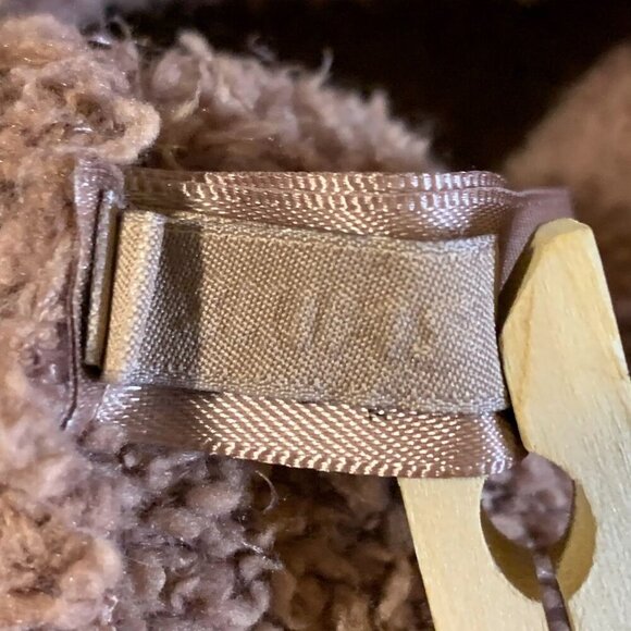 Skims Women's‎ Camel Cozy Knit Sherpa Fuzzy Pullover Snap Neck Closure Size L/XL - Picture 6 of 12